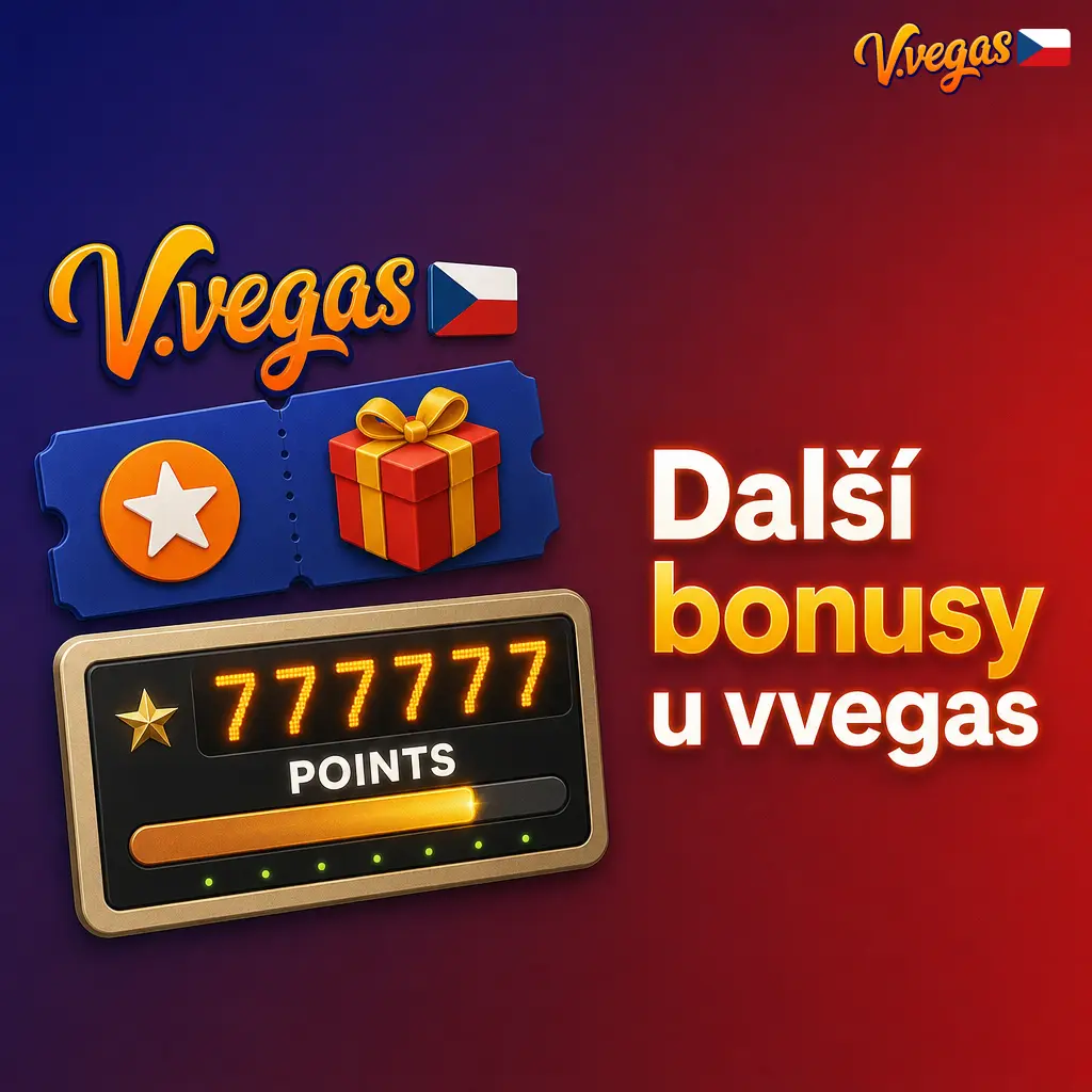 Další bonusy u Vvegas: reload bonus, cashback program, VIP klub a bonus za doporučení kamaráda.