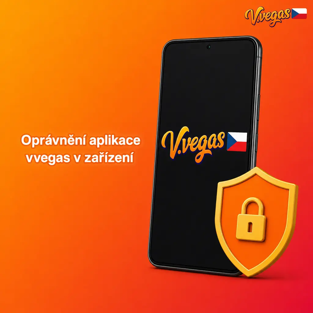 Seznam oprávnění aplikace vvegas v telefonu – úložiště, poloha, kamera, notifikace a biometrické přihlášení