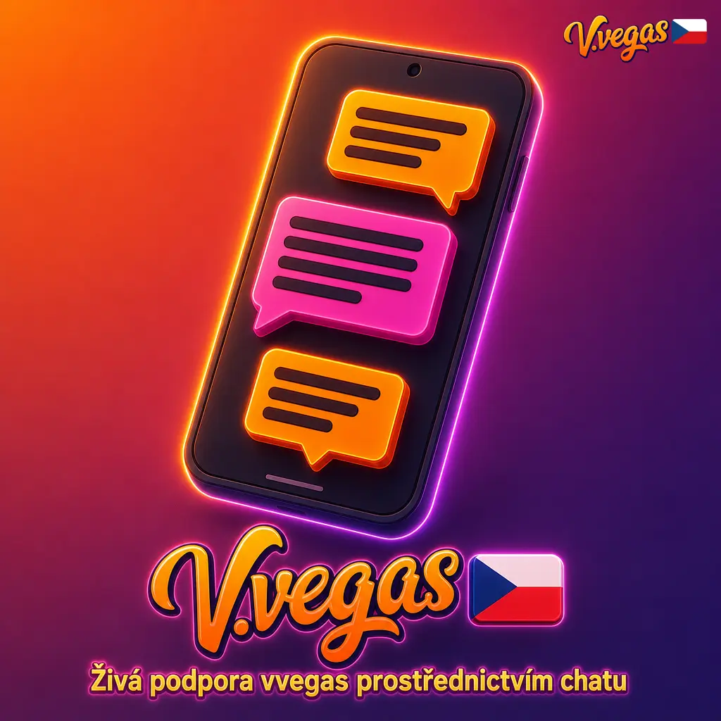 Živý chat zákaznické podpory vvegas v pravém dolním rohu webu i mobilní aplikace po přihlášení